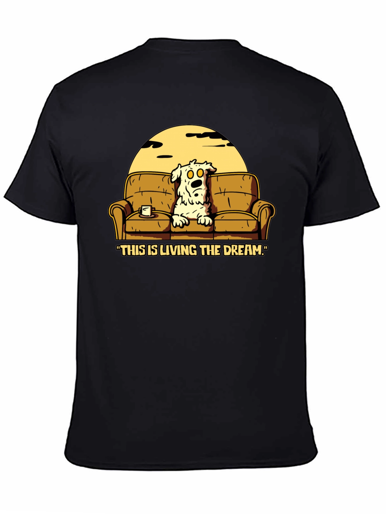 Living The Dream Cartoon Dog T-Shirt
