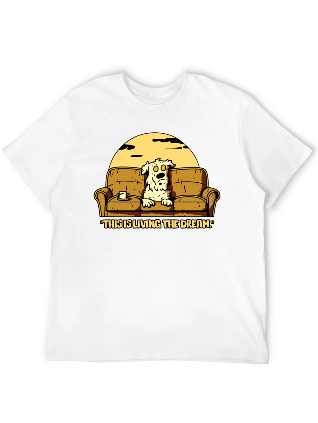 Living The Dream Cartoon Dog T-Shirt