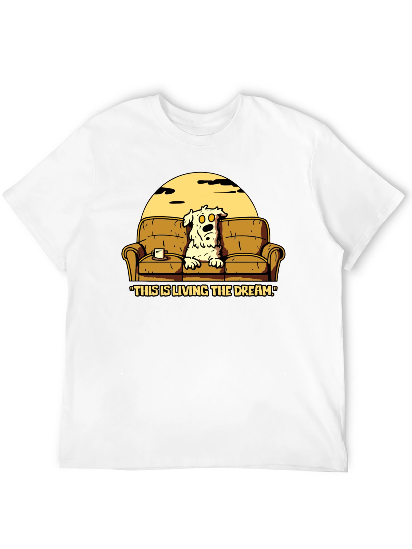Living The Dream Cartoon Dog T-Shirt