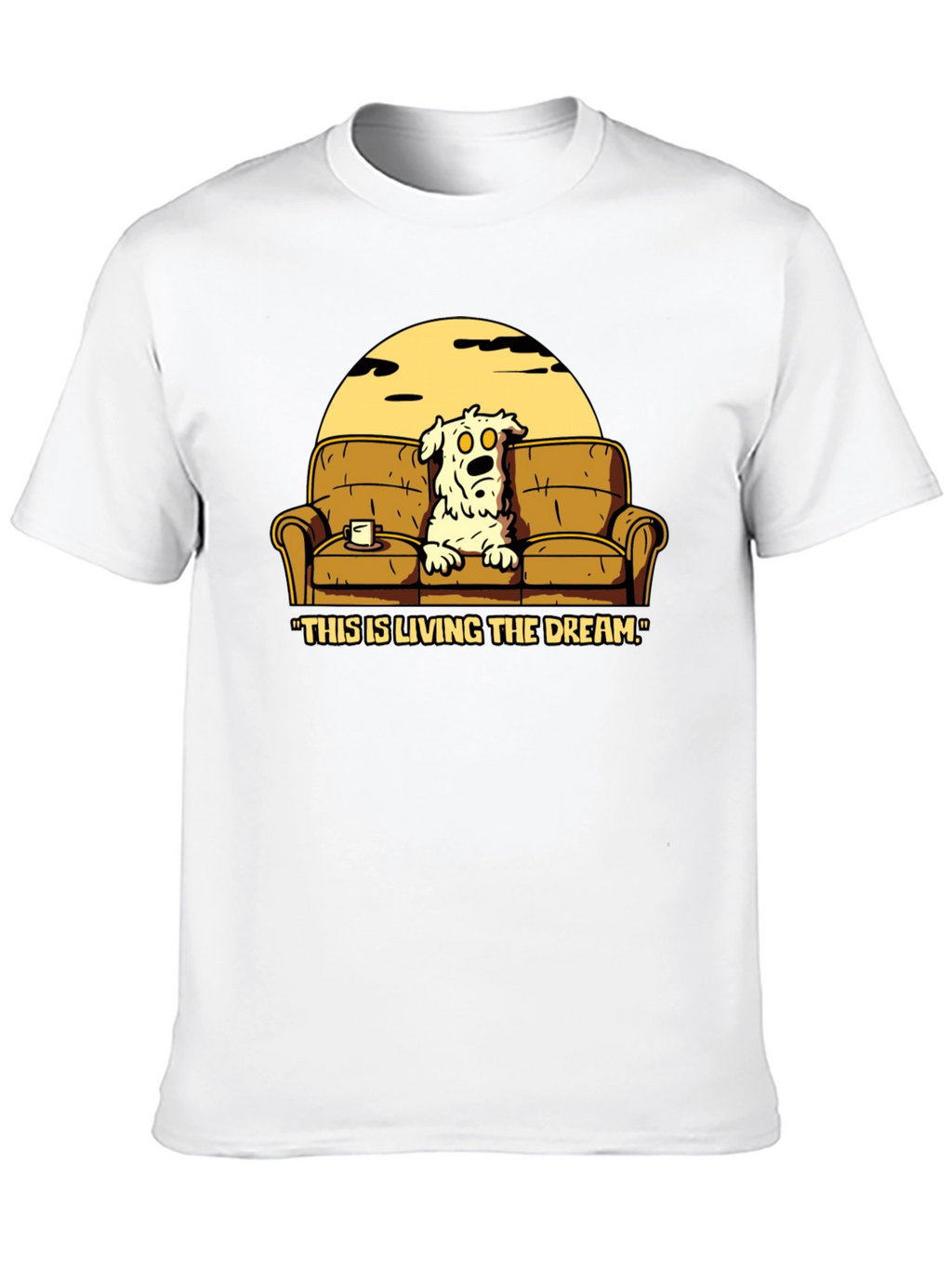 Living The Dream Cartoon Dog T-Shirt