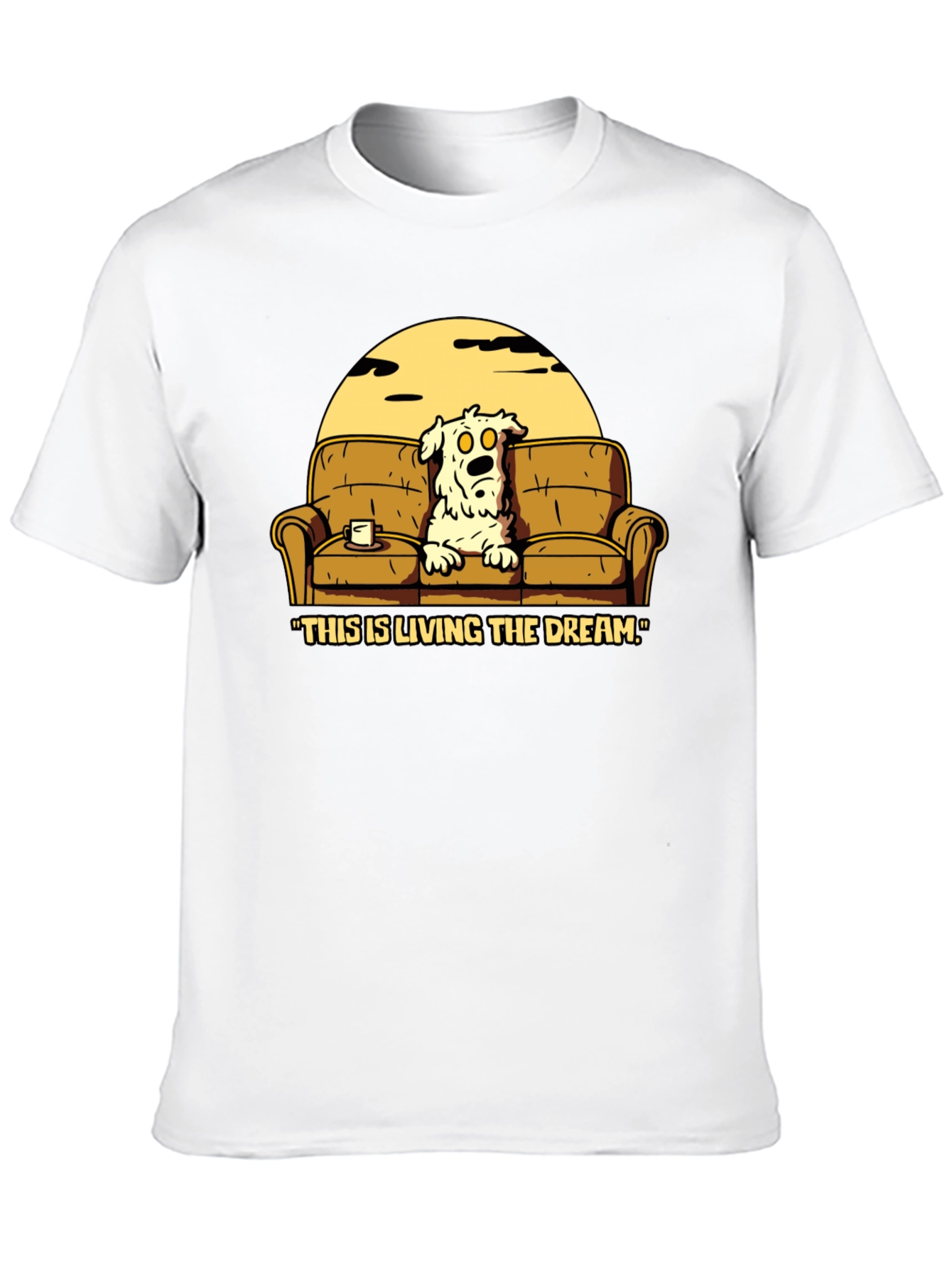 Living The Dream Cartoon Dog T-Shirt