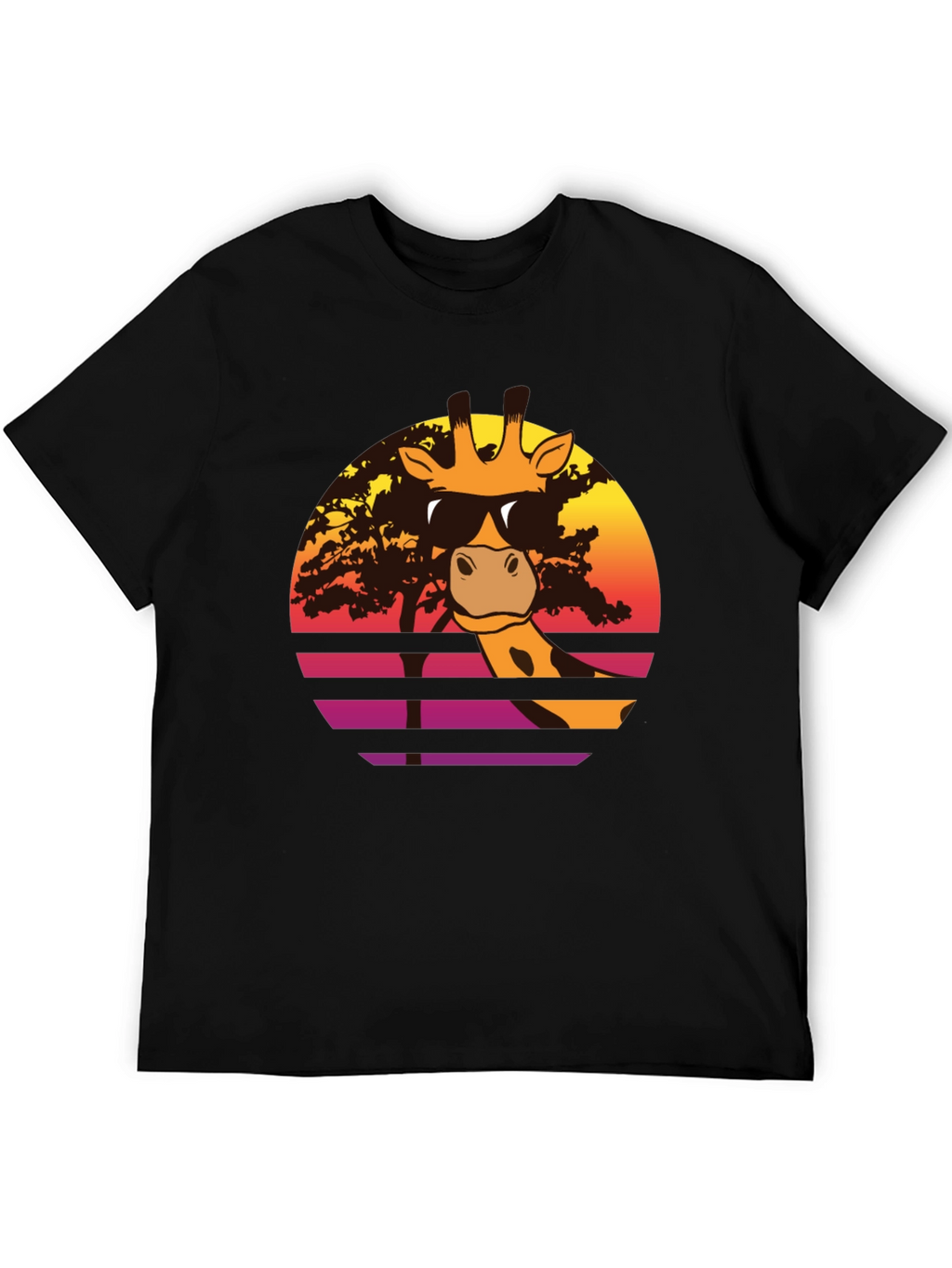 Cool Giraffe Sunset T-Shirt - Retro Animal Tee