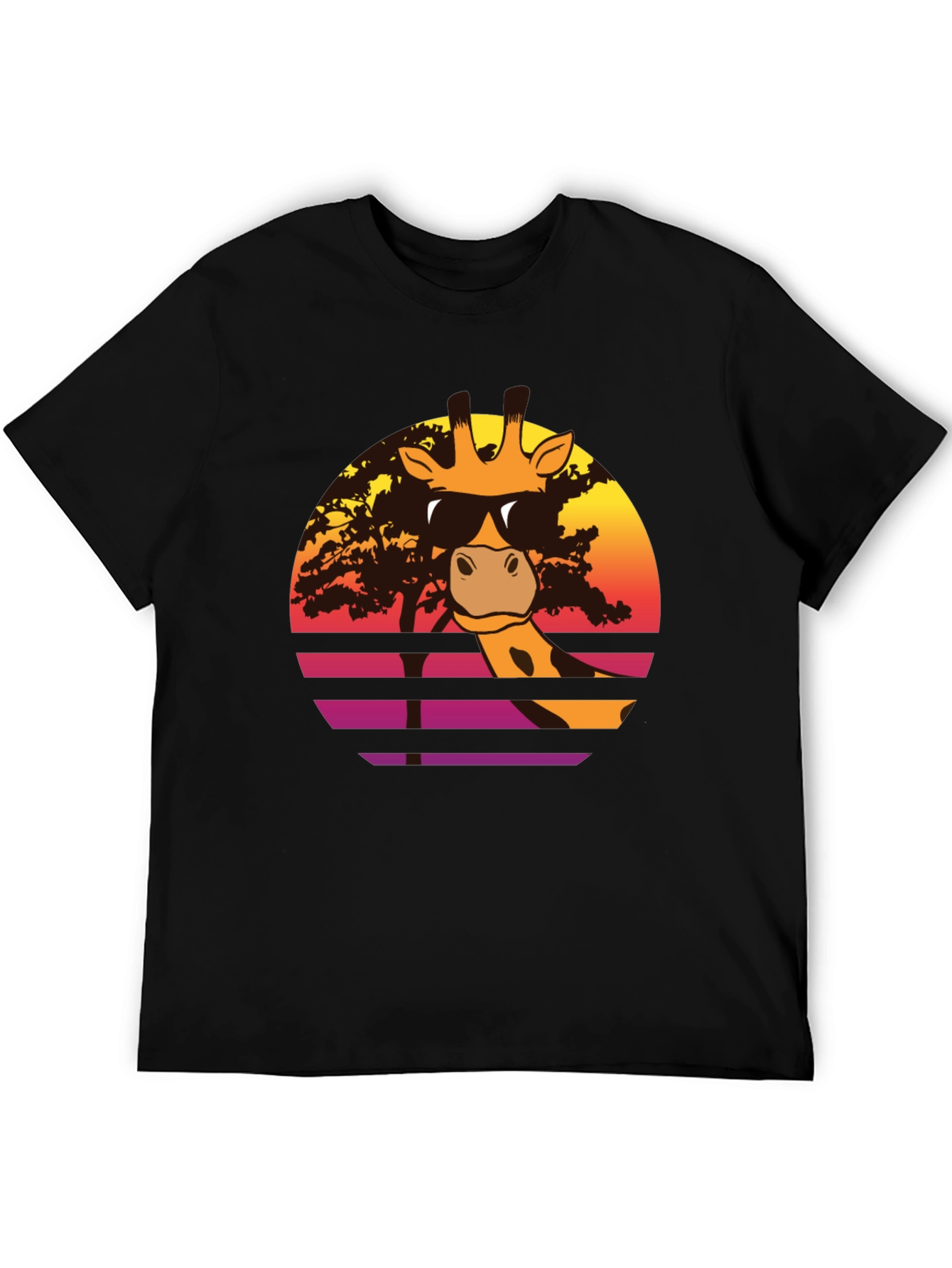 Cool Giraffe Sunset T-Shirt - Retro Animal Tee