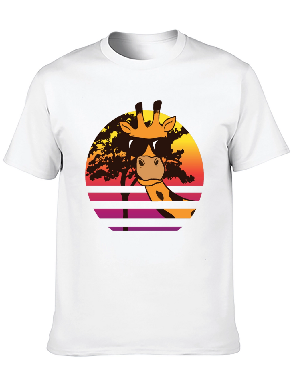 Cool Giraffe Sunset T-Shirt - Retro Animal Tee