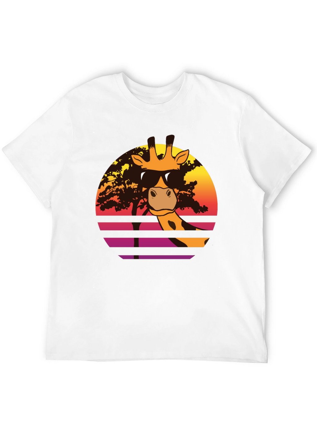 Cool Giraffe Sunset T-Shirt - Retro Animal Tee