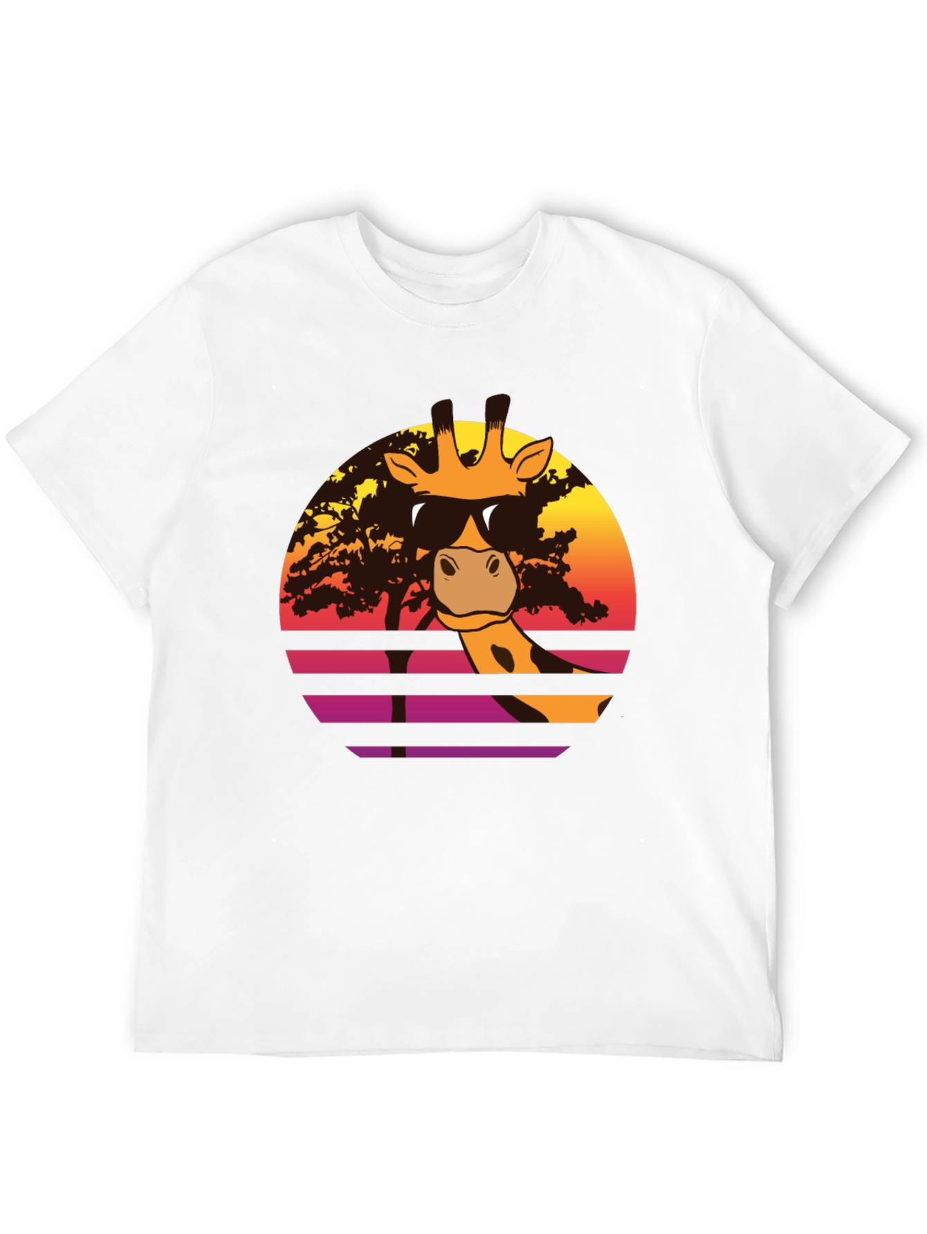 Cool Giraffe Sunset T-Shirt - Retro Animal Tee