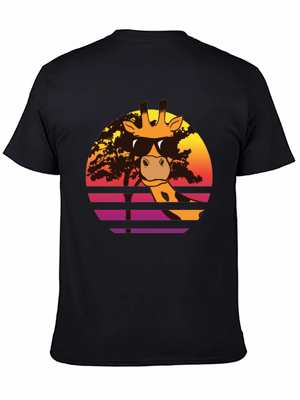 Cool Giraffe Sunset T-Shirt - Retro Animal Tee