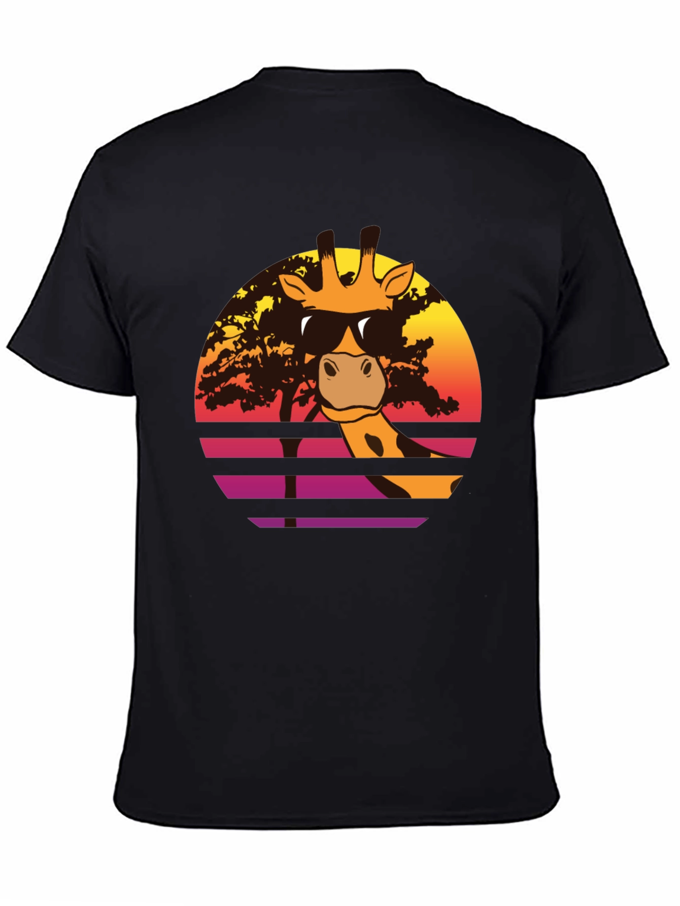 Cool Giraffe Sunset T-Shirt - Retro Animal Tee