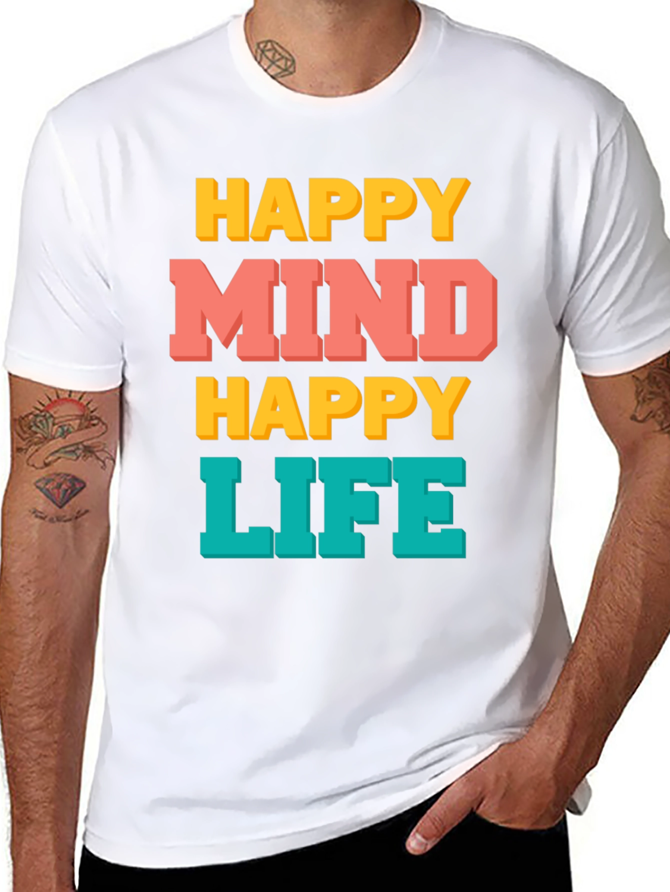 Happy Mind Happy Life Graphic T-Shirt