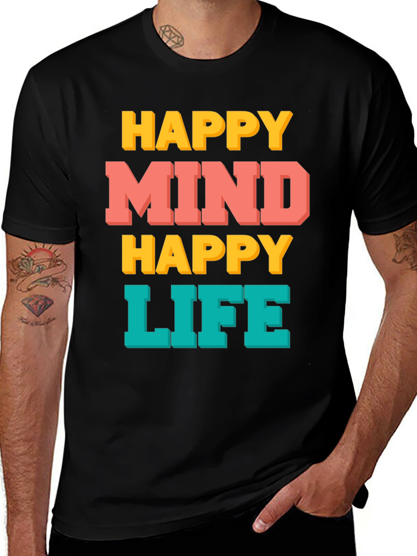 Happy Mind Happy Life Graphic T-Shirt