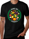Runs on Veggies Graphic T-Shirt - Vegan Lifestyle