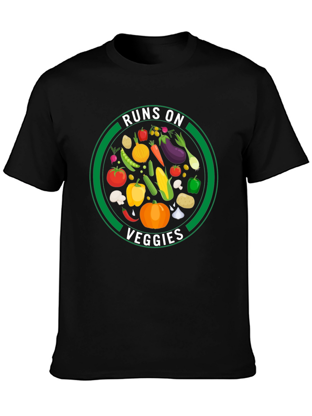 Runs on Veggies Graphic T-Shirt - Vegan Lifestyle