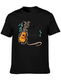 Music Is My Happy Place Guitar Graphic T-Shirt