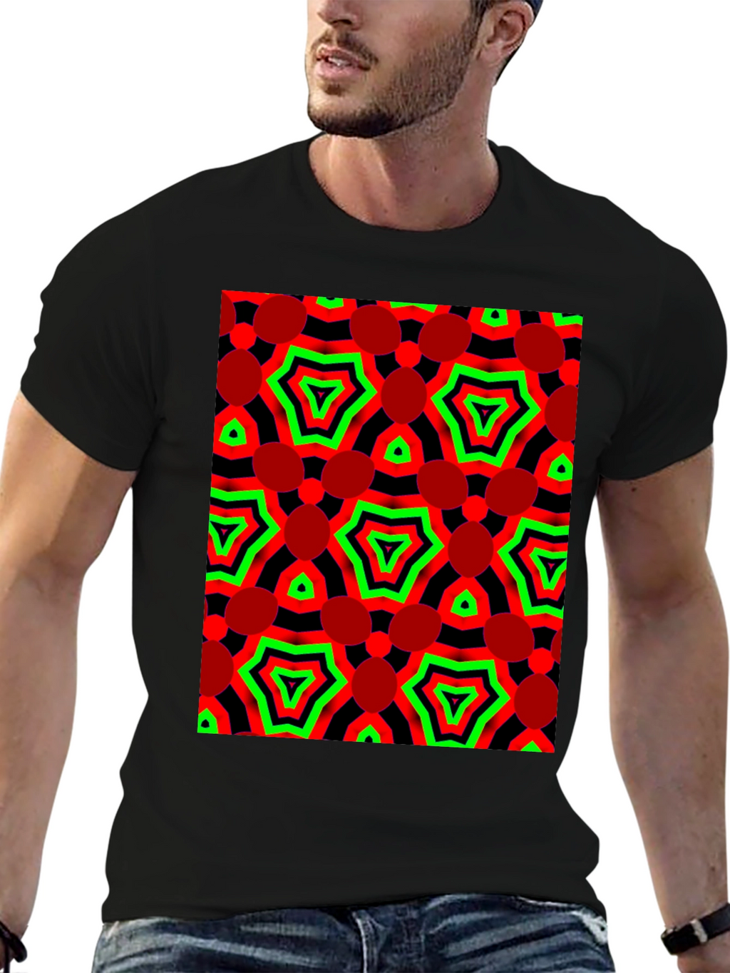 Abstract Geometric Print Tee - Bold Style