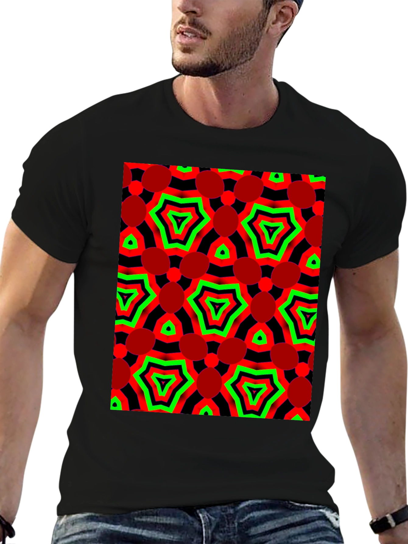 Abstract Geometric Print Tee - Bold Style