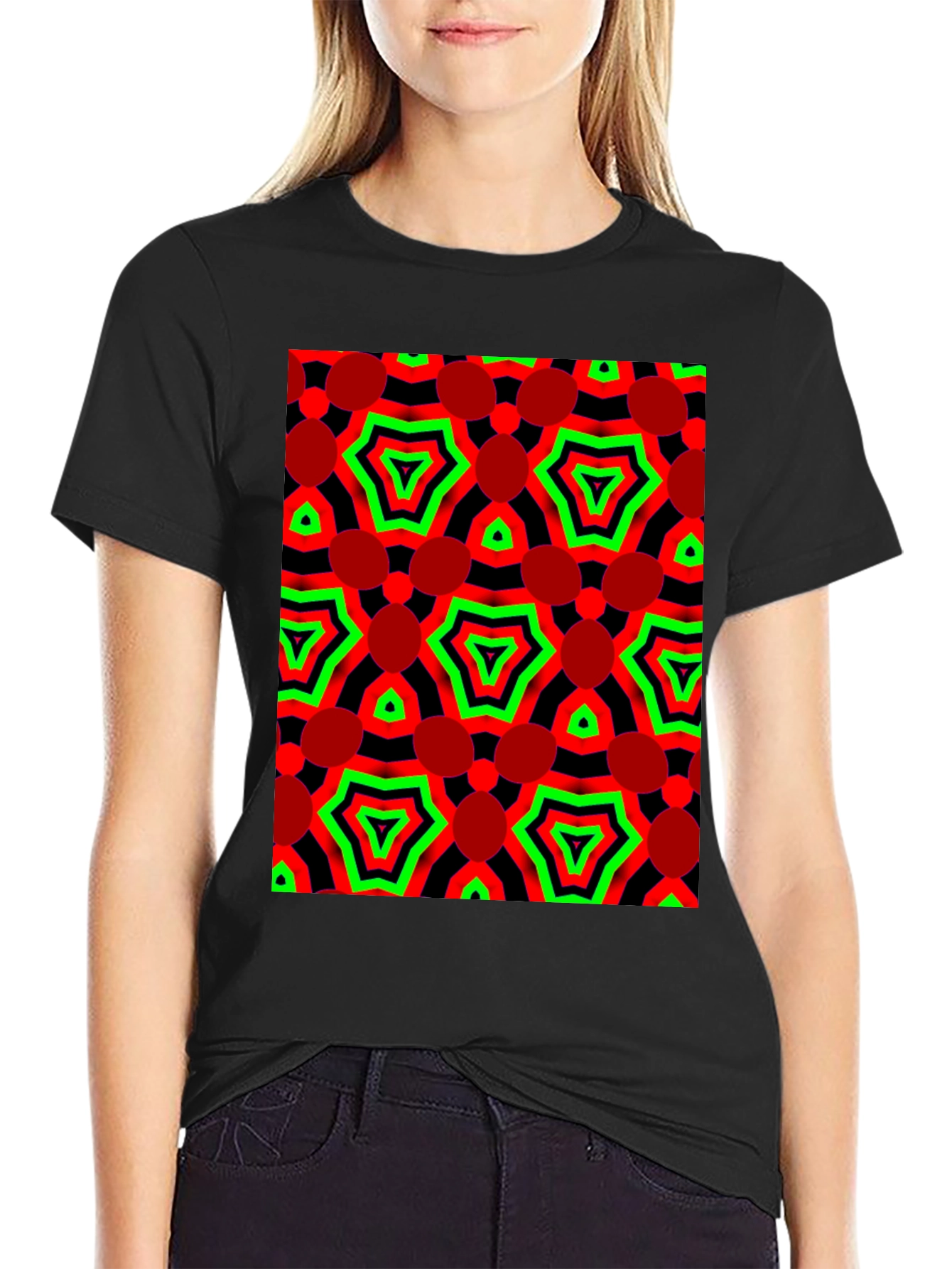 Abstract Geometric Print Tee - Bold Style