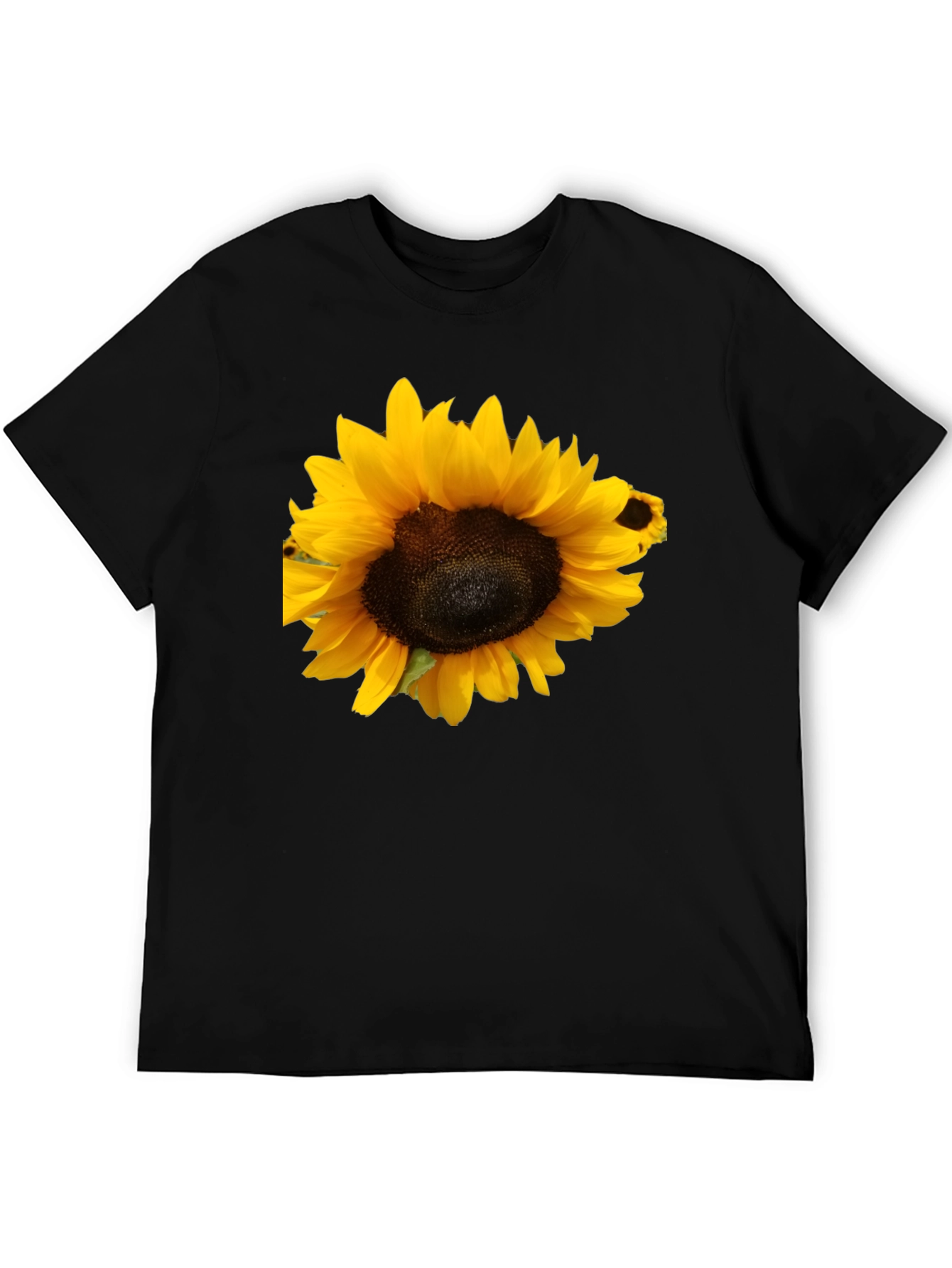 Sunflower Graphic Tee - Classic Black Cotton Shirt