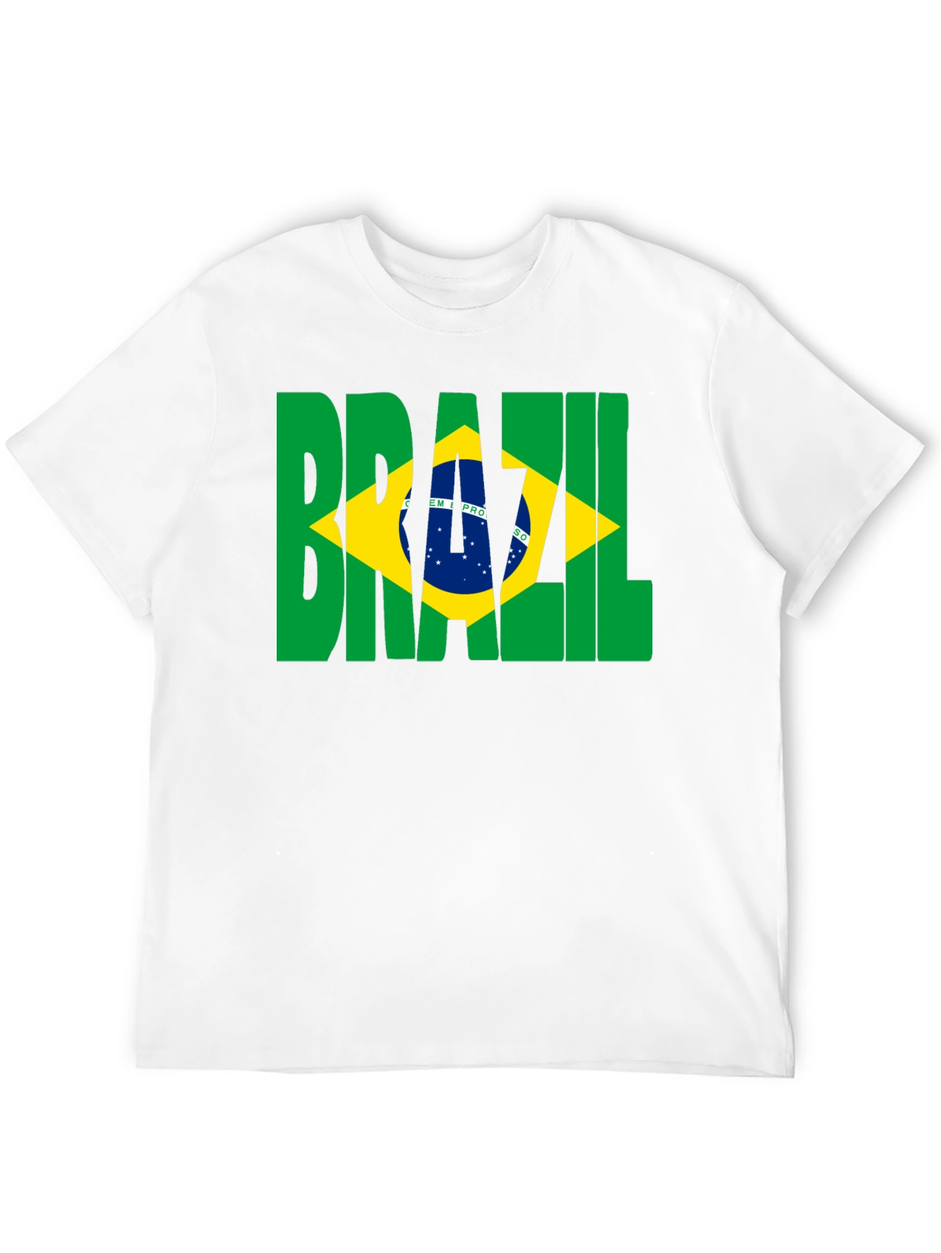 Brazil Flag Graphic Print Black T-Shirt