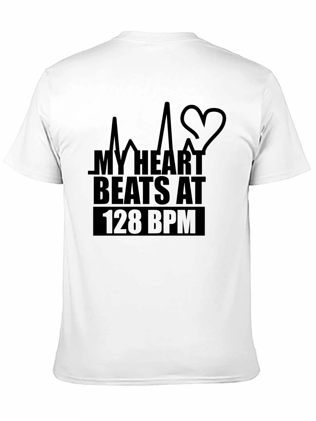 Heartbeat 128 BPM Graphic Tee - Music Lover Shirt