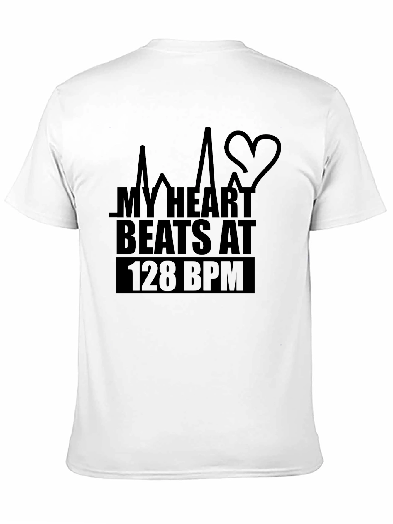 Heartbeat 128 BPM Graphic Tee - Music Lover Shirt