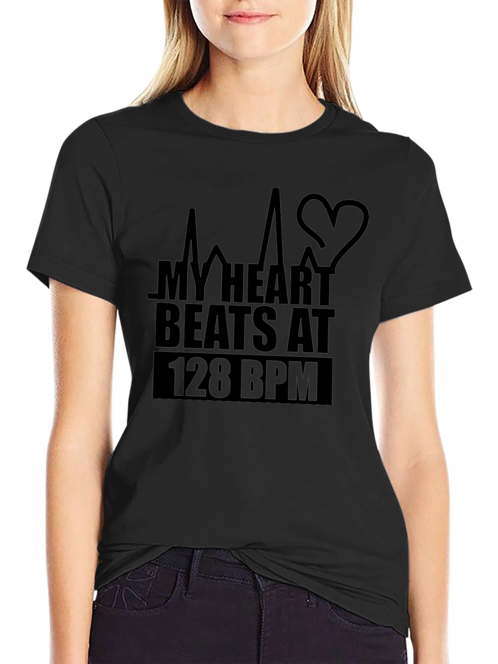Heartbeat 128 BPM Graphic Tee - Music Lover Shirt