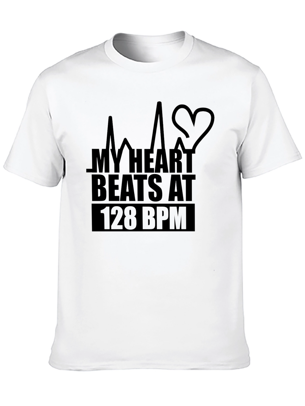 Heartbeat 128 BPM Graphic Tee - Music Lover Shirt