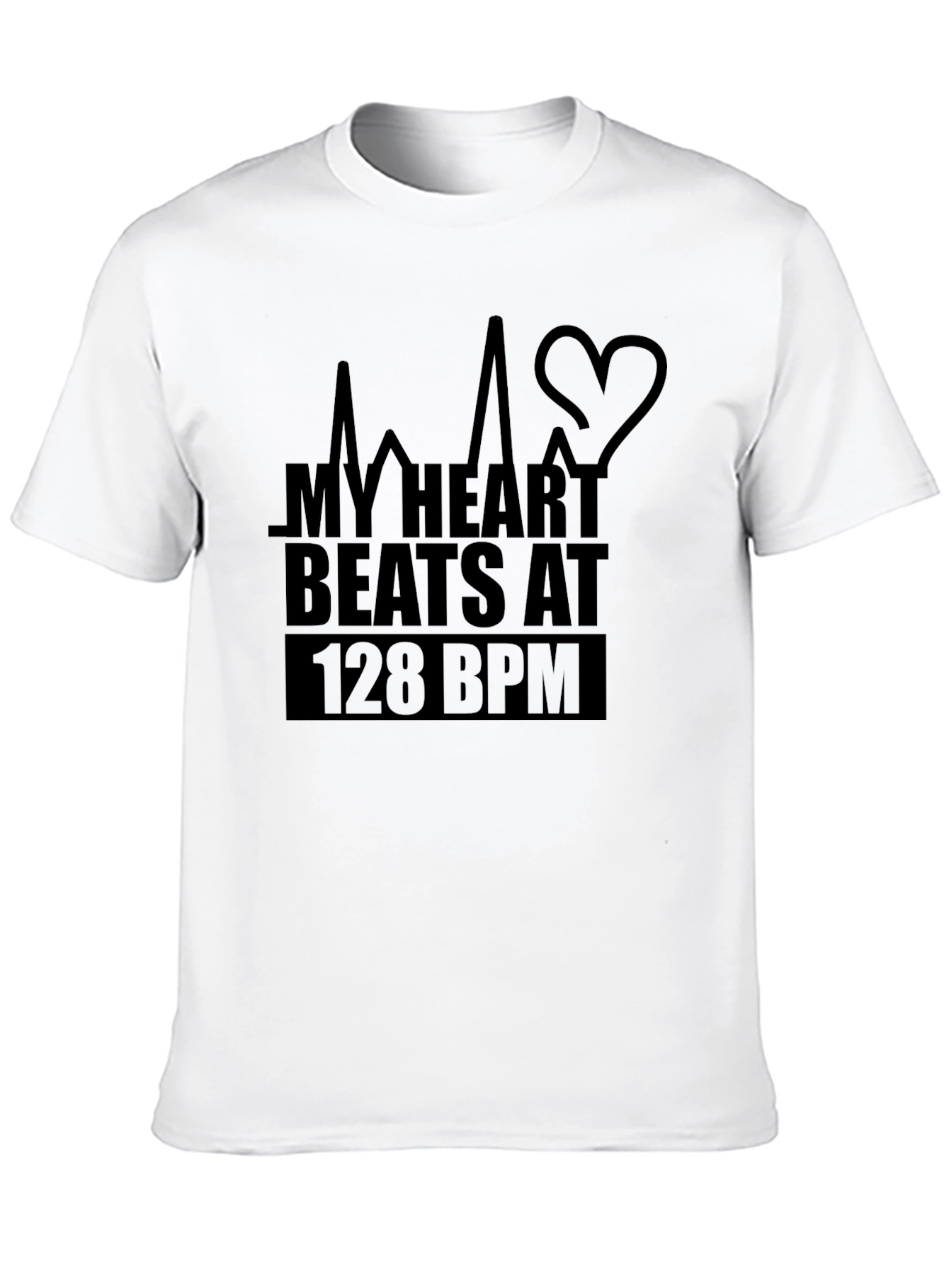 Heartbeat 128 BPM Graphic Tee - Music Lover Shirt