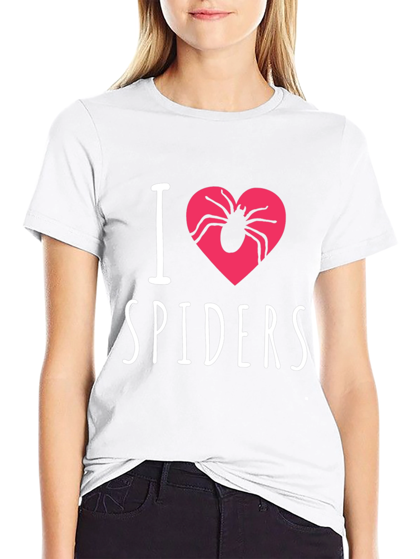 I Heart Spiders Graphic Tee - Black Cotton T-Shirt