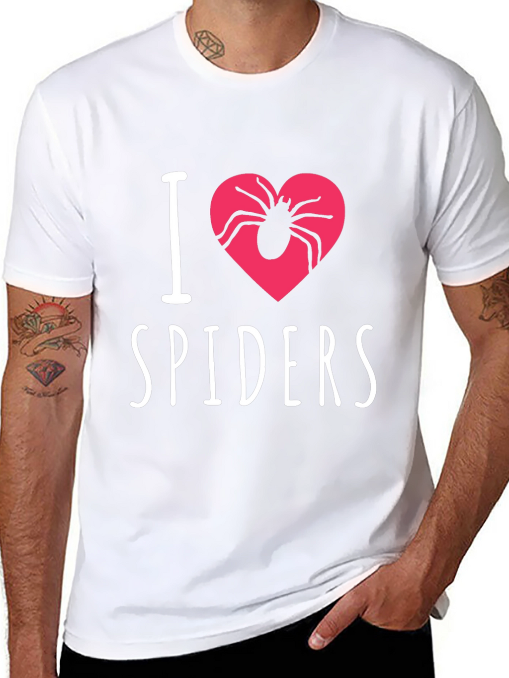 I Heart Spiders Graphic Tee - Black Cotton T-Shirt