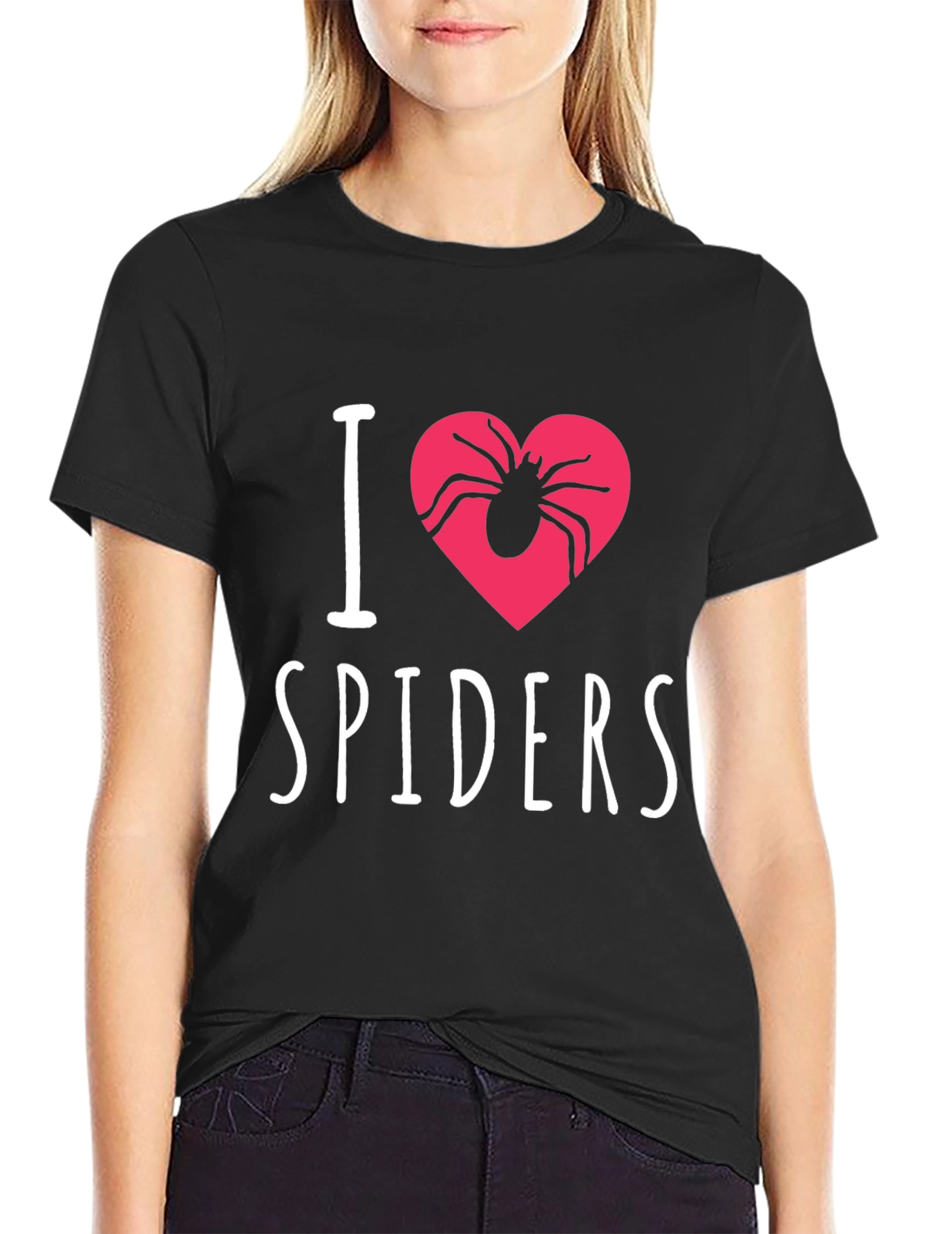 I Heart Spiders Graphic Tee - Black Cotton T-Shirt