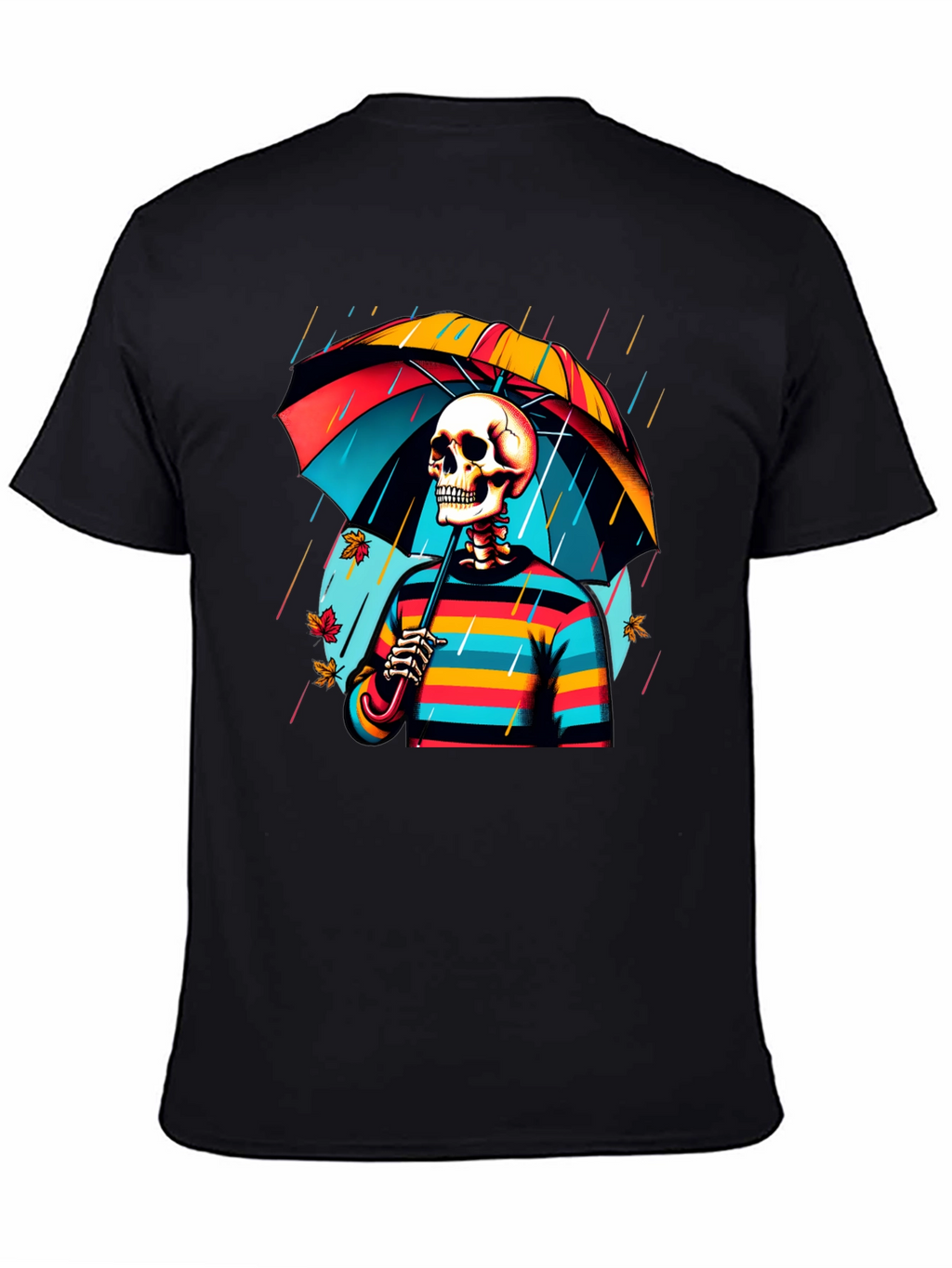 Rainy Day Skeleton Graphic Tee