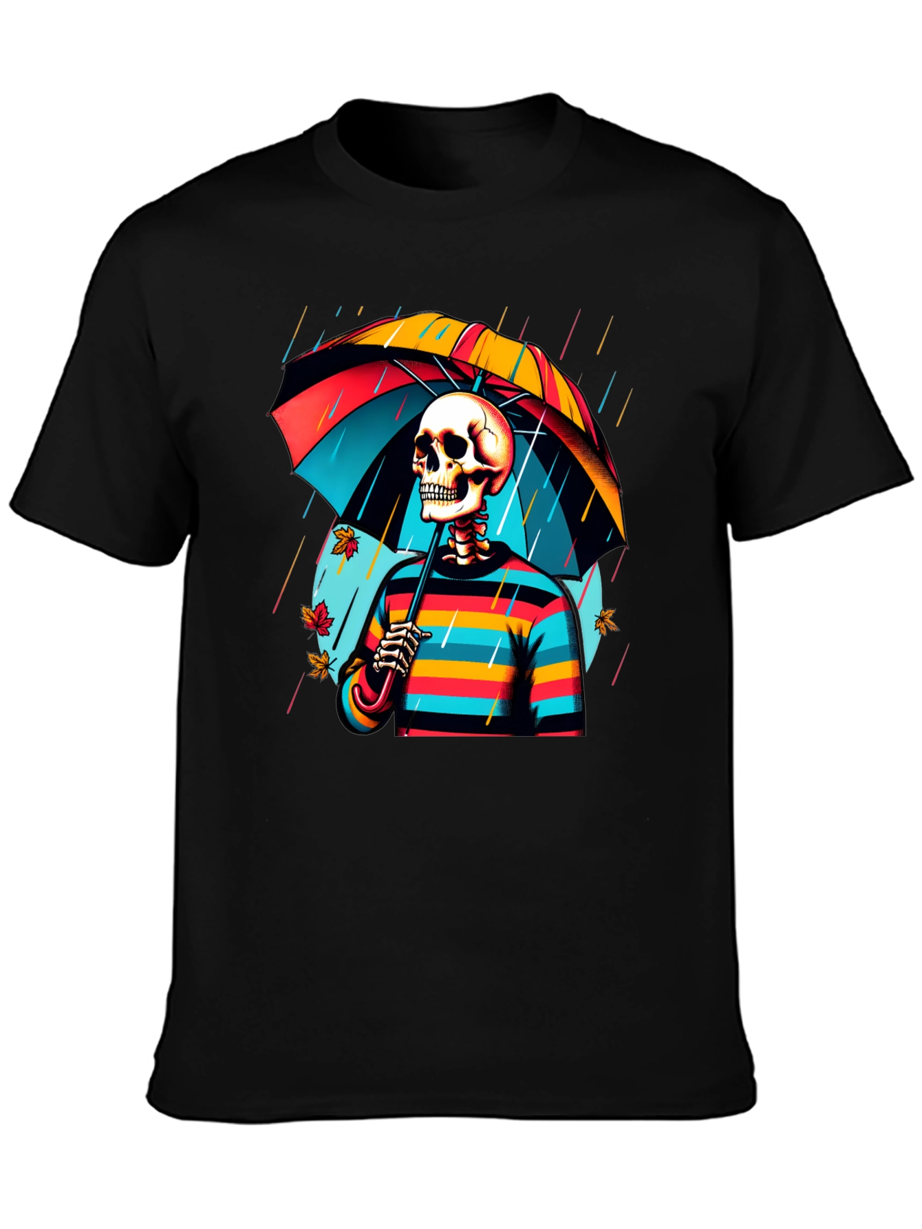 Rainy Day Skeleton Graphic Tee
