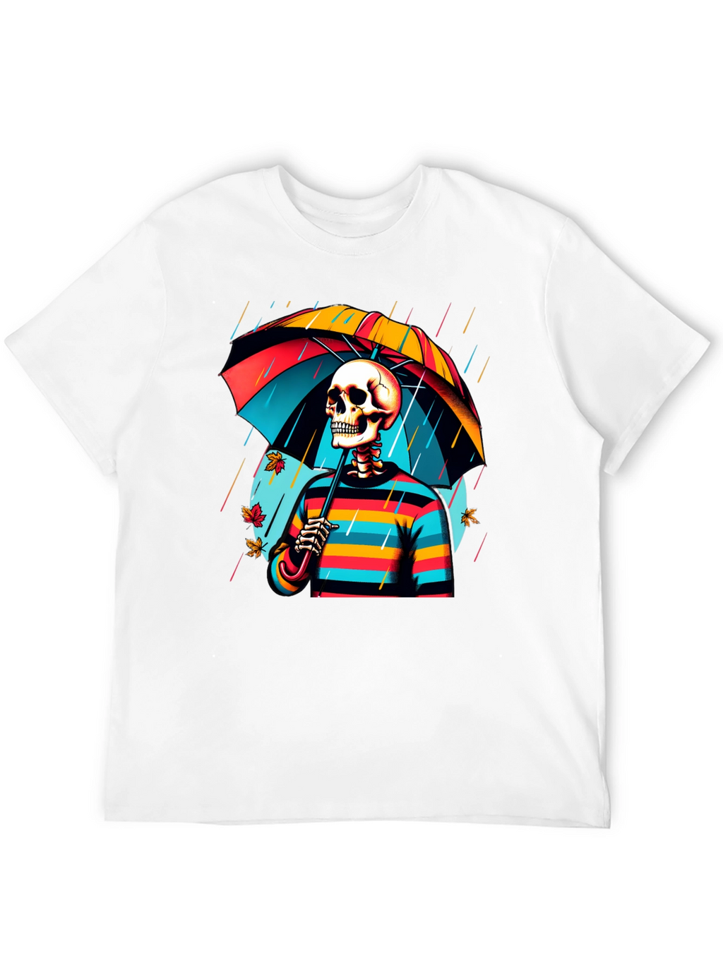 Rainy Day Skeleton Graphic Tee