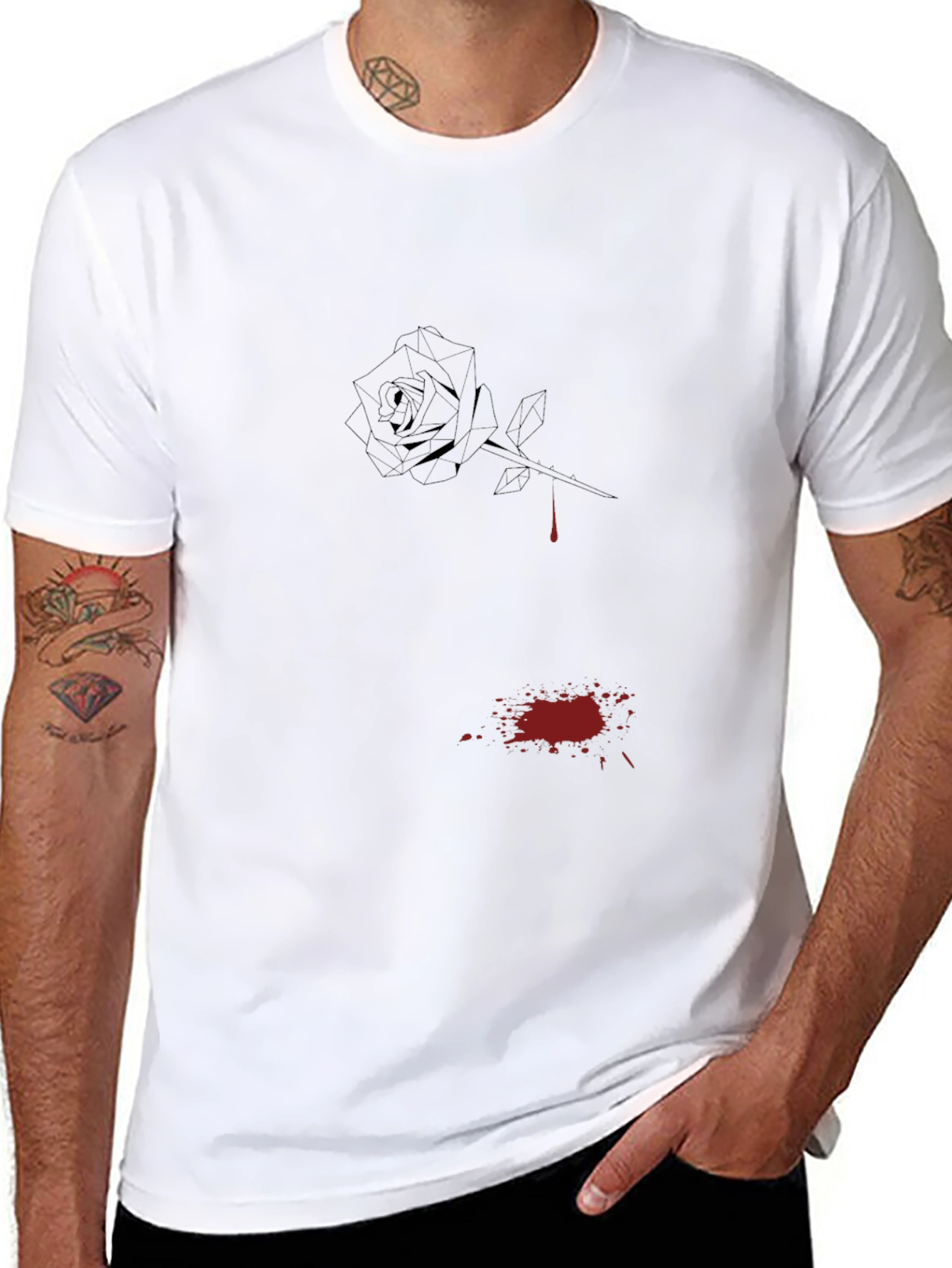 Black Rose Drip Graphic Tee