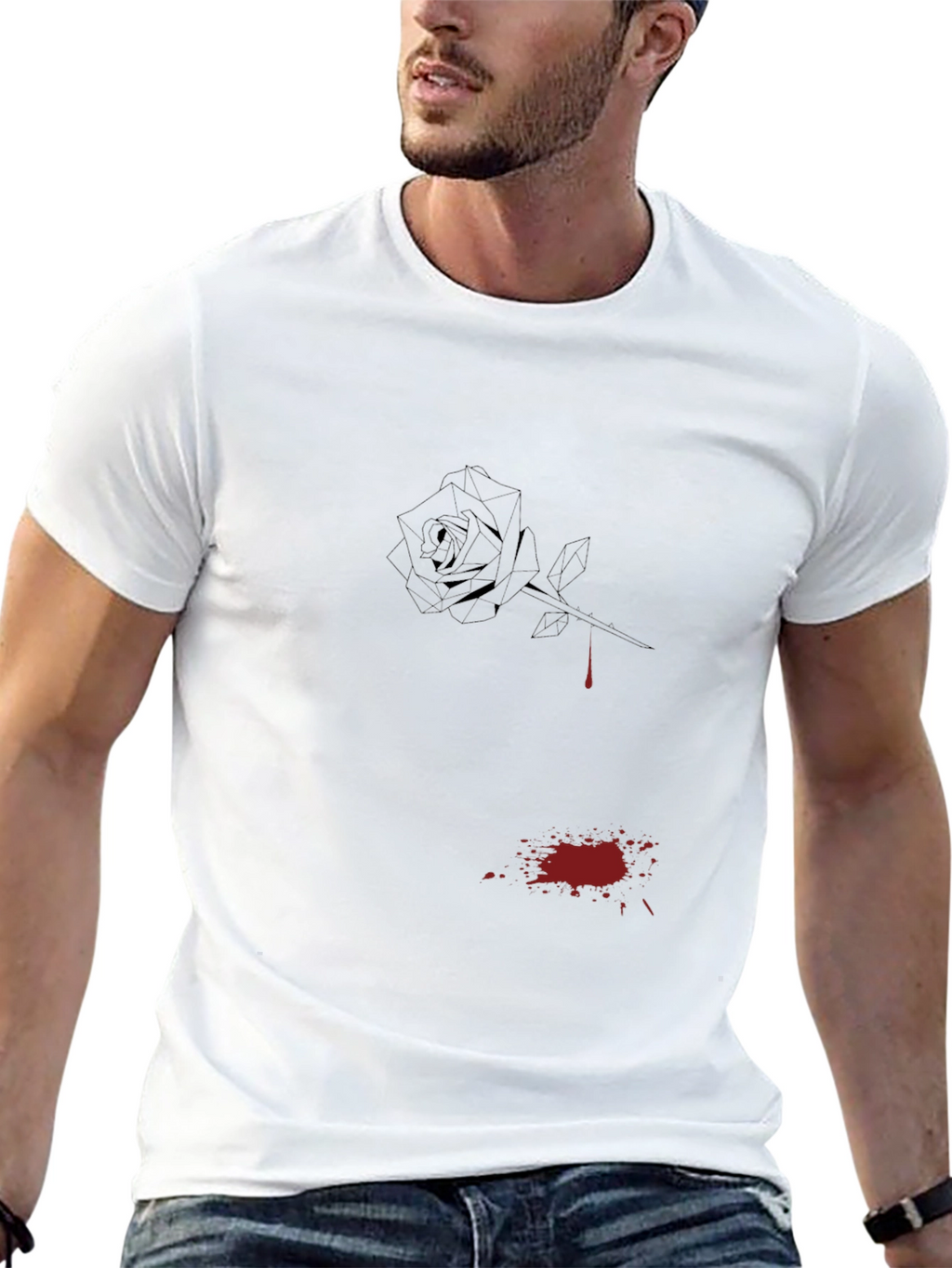 Black Rose Drip Graphic Tee