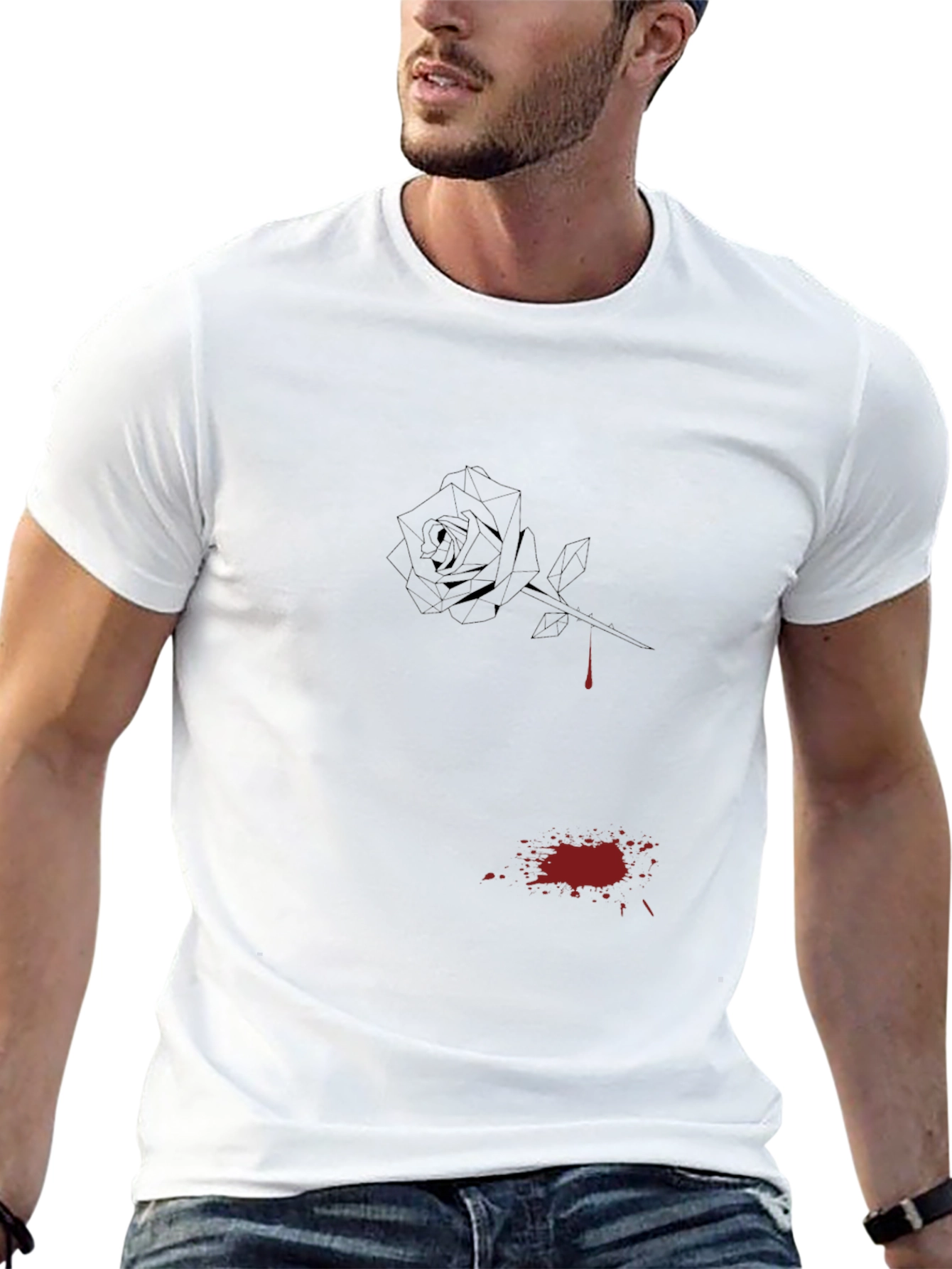 Black Rose Drip Graphic Tee