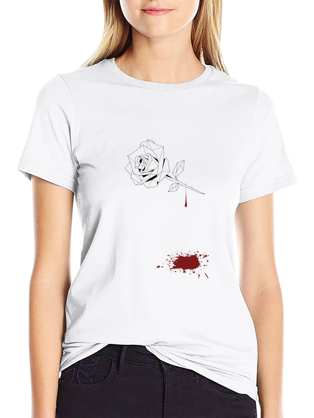 Black Rose Drip Graphic Tee