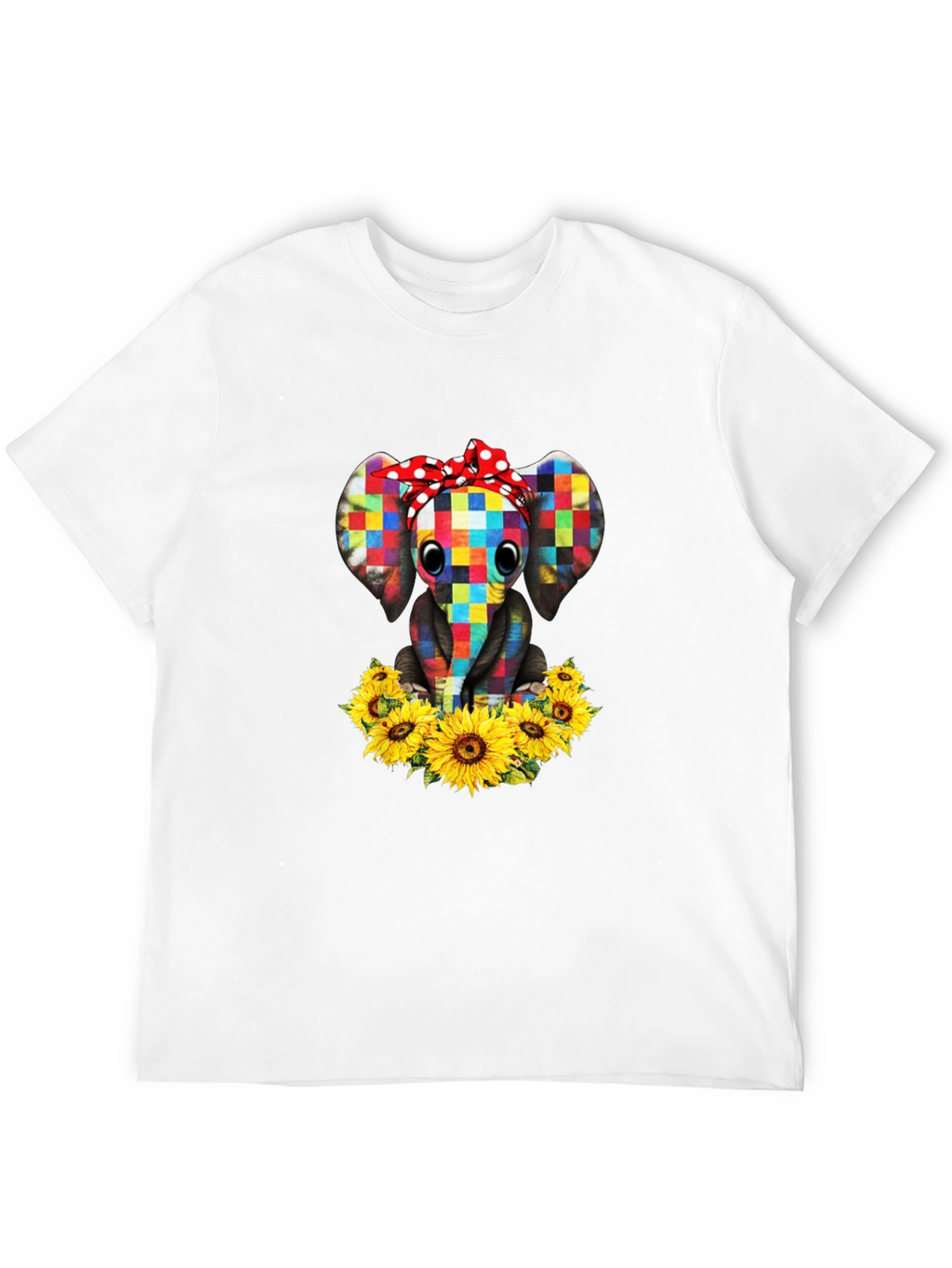Elephant Sunflower Graphic T-Shirt