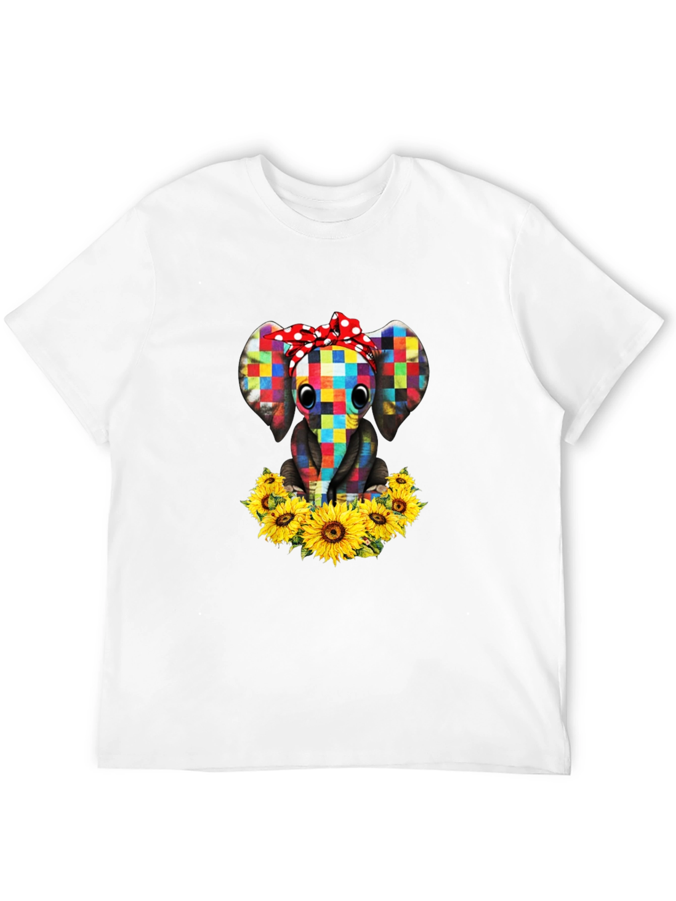Elephant Sunflower Graphic T-Shirt