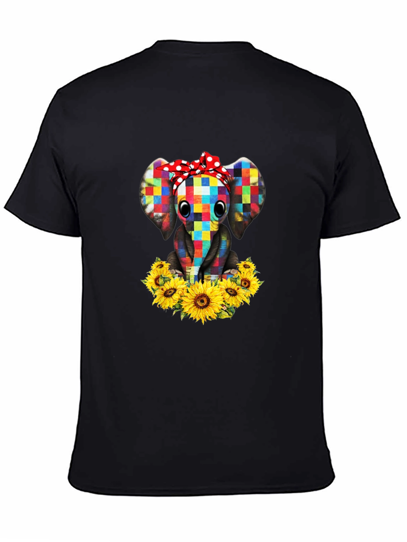 Elephant Sunflower Graphic T-Shirt