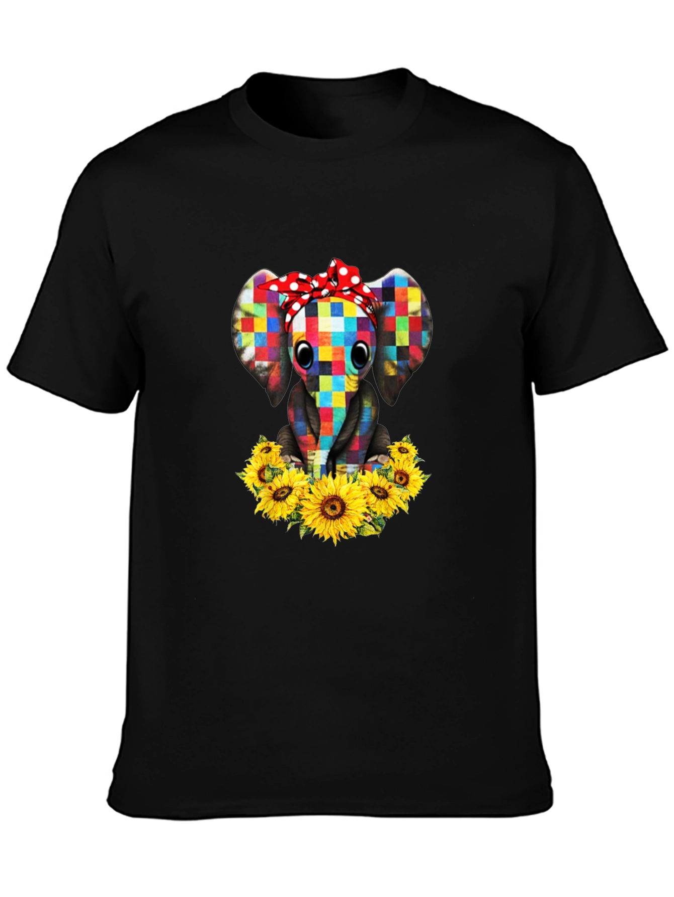 Elephant Sunflower Graphic T-Shirt