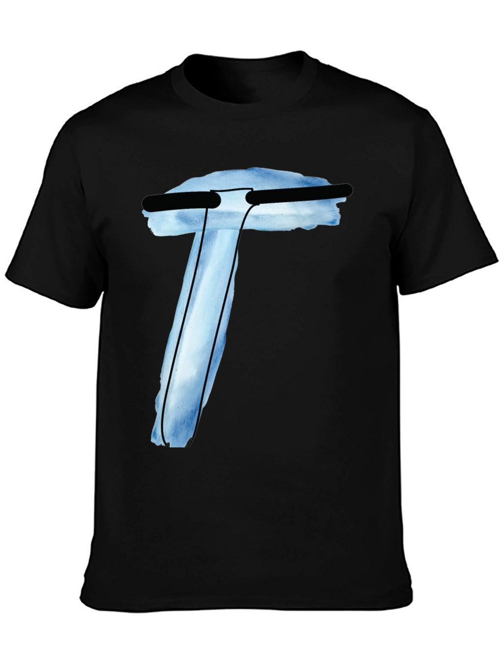 Abstract Letter T Black T-Shirt