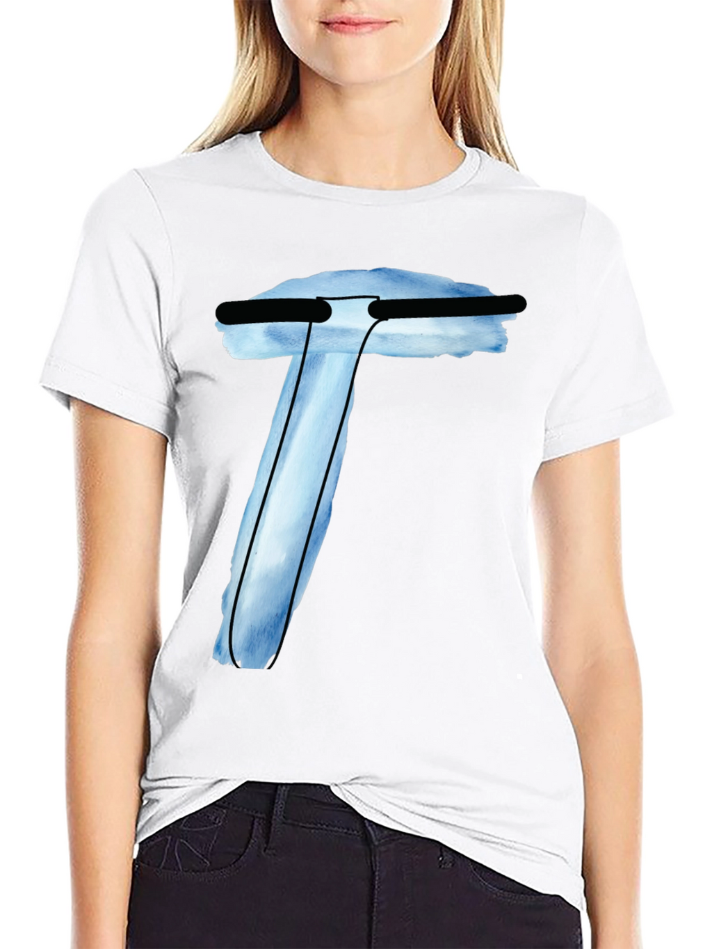 Abstract Letter T Black T-Shirt
