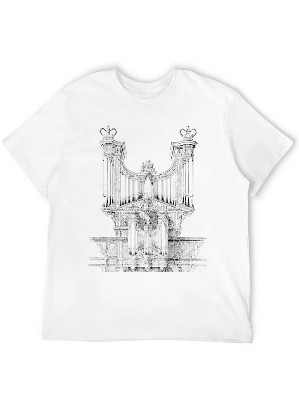 Black Tee with Gate Design