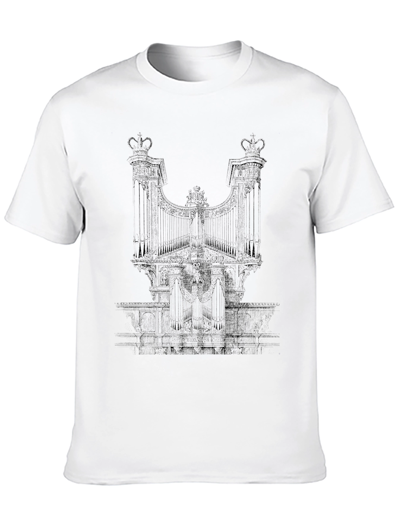 Black Tee with Gate Design