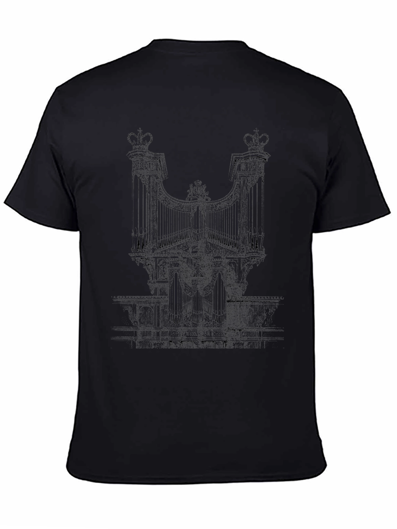 Black Tee with Gate Design