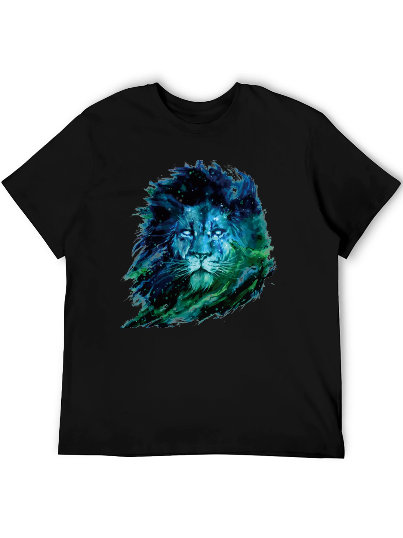 Lion Nebula Graphic Print Black T-Shirt