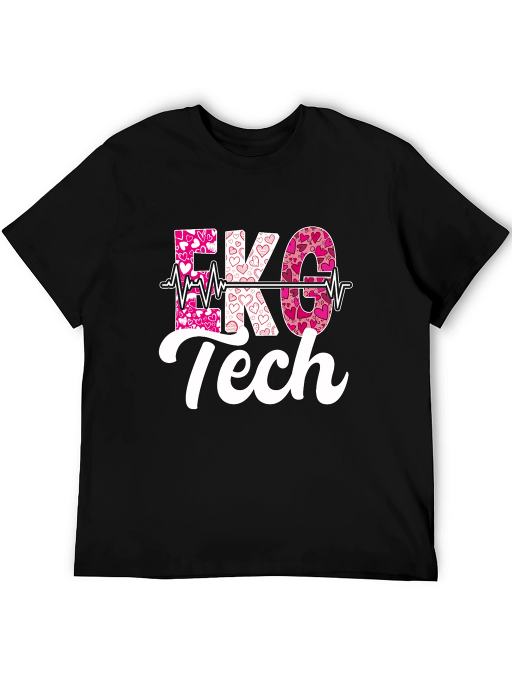 EKG Tech Heartbeat Valentines Day T-Shirt