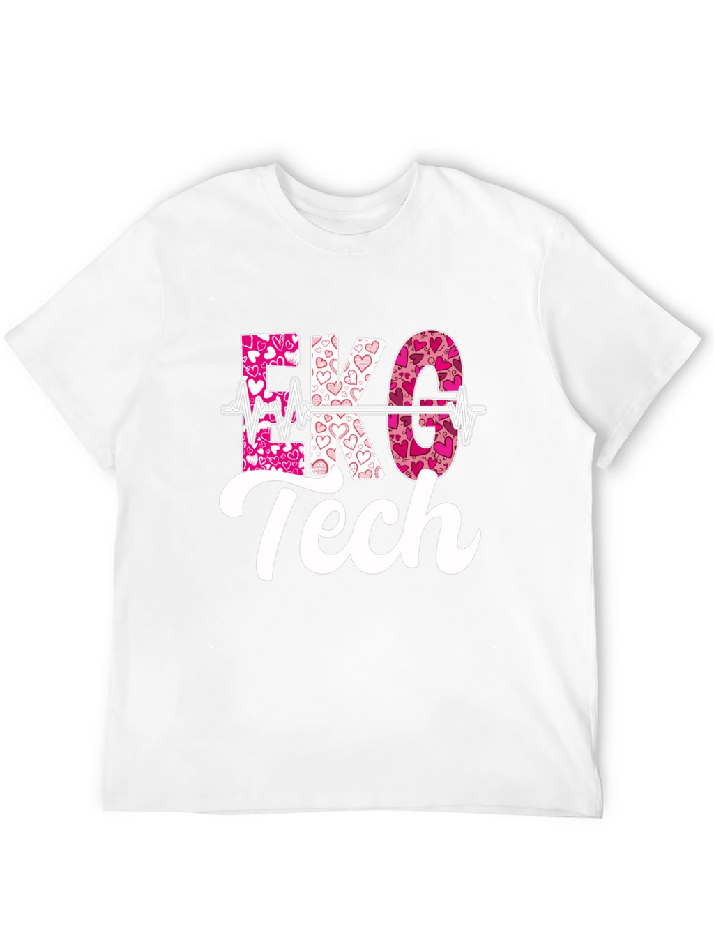 EKG Tech Heartbeat Valentines Day T-Shirt