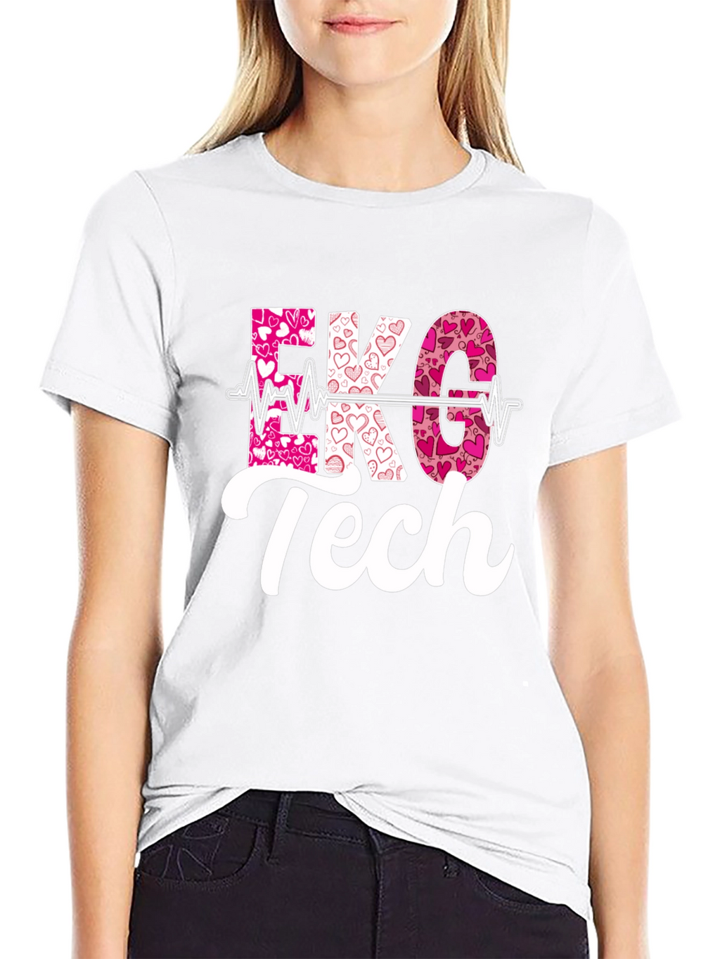 EKG Tech Heartbeat Valentines Day T-Shirt
